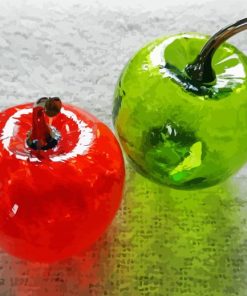 Green And Red Glass Apples Diamond Paintings