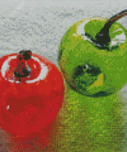 Green And Red Glass Apples Diamond Paintings