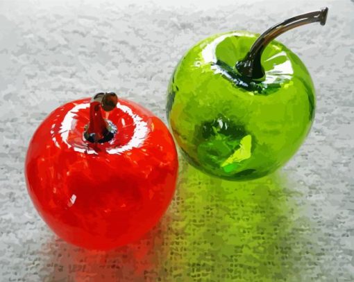 Green And Red Glass Apples Diamond Paintings