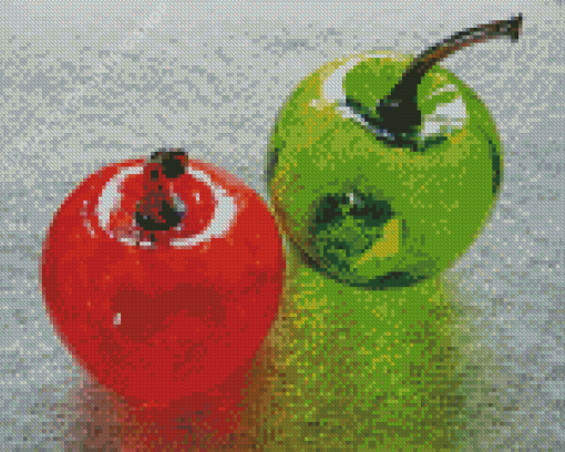 Green And Red Glass Apples Diamond Paintings