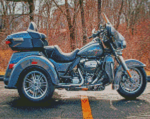 Grey Three Wheeler Harley Davidson Diamond Paintings