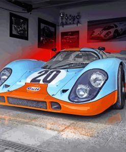 Gulf Porsche In Garage Diamond Paintings