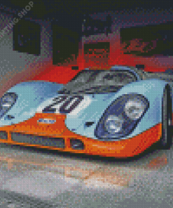 Gulf Porsche In Garage Diamond Paintings