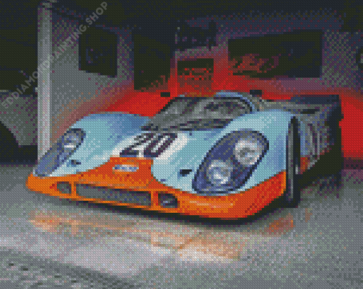 Gulf Porsche In Garage Diamond Paintings