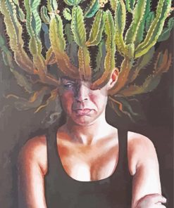 Head With Cactus Diamond Paintings