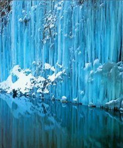 Iced Winter Waterfall Diamond Paintings