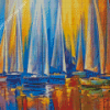 Ocean White Sailboats Art Diamond Paintings