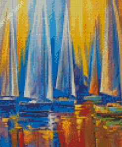 Ocean White Sailboats Art Diamond Paintings