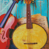 Old Banjolele Violin Diamond Paintings