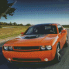 Orange Dodge Challenger Scat Diamond Paintings