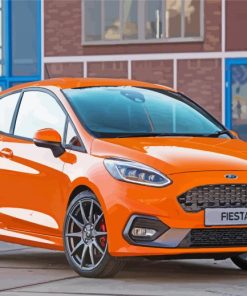 Orange Fiesta Ford ST Car Diamond Paintings