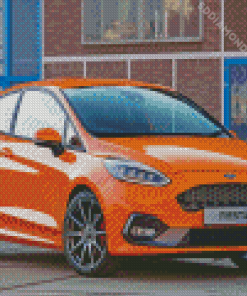 Orange Fiesta Ford ST Car Diamond Paintings