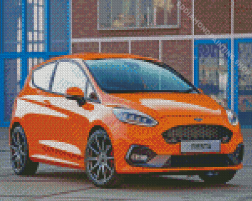 Orange Fiesta Ford ST Car Diamond Paintings