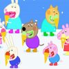 Pigs Eating Ice Cream Diamond Paintings