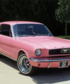 Pink 1966 Mustang Diamond Paintings