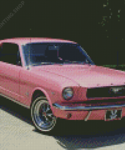 Pink 1966 Mustang Diamond Paintings