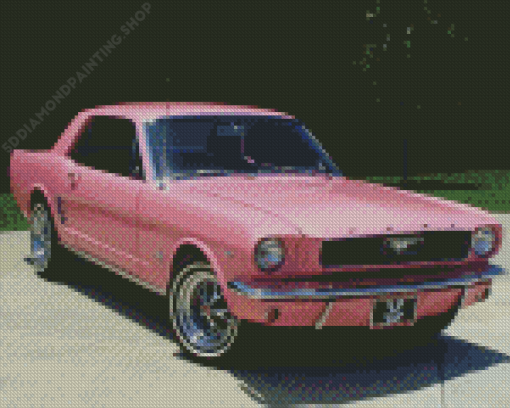 Pink 1966 Mustang Diamond Paintings