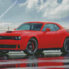 Red Dodge Challenger Scat Diamond Paintings