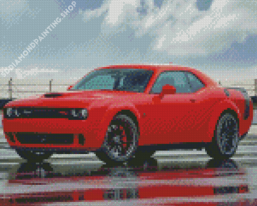 Red Dodge Challenger Scat Diamond Paintings