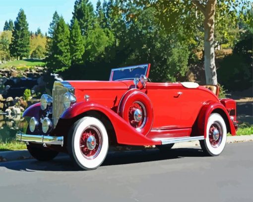 Red Packard Kit Diamond Paintings