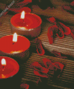 Red Tea Light Diamond Paintings