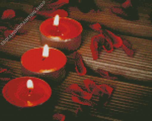 Red Tea Light Diamond Paintings