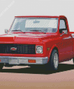 Red Chevy C10 Truck Diamond Paintings