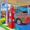 Rusty Old Gas Station Truck Diamond Paintings