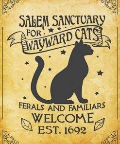 Salem Sanctuary For Wayward Cats Retro Poster Diamond Paintings