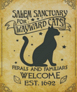 Salem Sanctuary For Wayward Cats Retro Poster Diamond Paintings