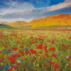 Spring Flower Fields Italy Diamond Paintings