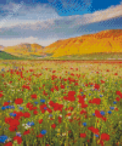 Spring Flower Fields Italy Diamond Paintings