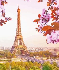 Springtime In Paris Eiffel Tower Diamond Paintings