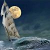 Stormy Sailing Ship Moon Diamond Paintings