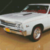 White 67 Chevelle Car Diamond Paintings