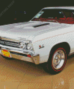 White 67 Chevelle Car Diamond Paintings