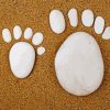 White Stones Footprints On Sand Diamond Paintings