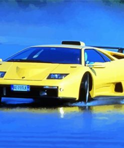 Yellow Lamborghini Diablo Diamond Paintings