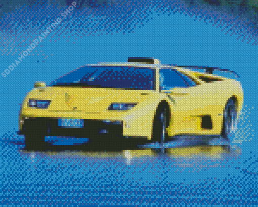 Yellow Lamborghini Diablo Diamond Paintings