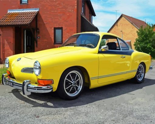 Yellow Karmann Ghia Diamond Paintings