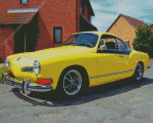 Yellow Karmann Ghia Diamond Paintings