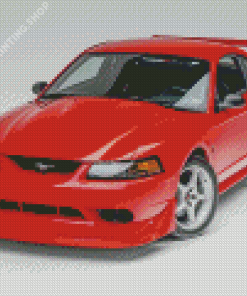 2000 Red Mustang Sport Car Diamond Paintings