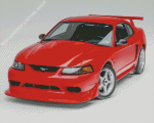 2000 Red Mustang Sport Car Diamond Paintings