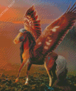 Alone Horse With Wings Diamond Paintings