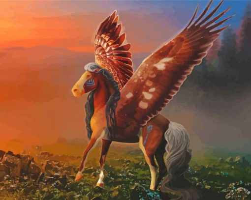 Alone Horse With Wings Diamond Paintings