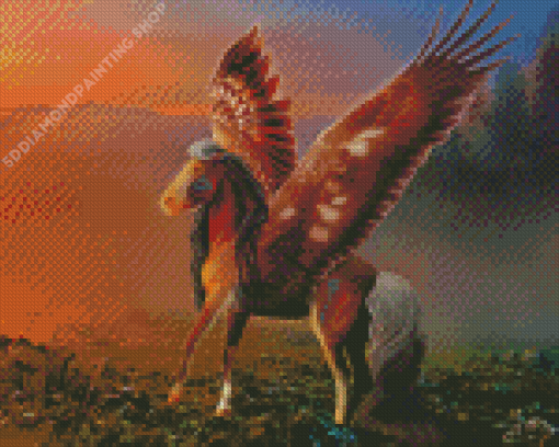 Alone Horse With Wings Diamond Paintings