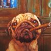 Baby Bulldog Smoking Cigar Diamond Painting