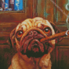 Baby Bulldog Smoking Cigar Diamond Painting