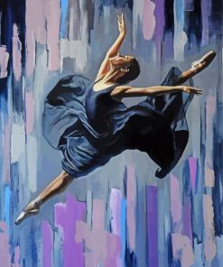 Ballerina Girl In Black Dress Diamond Painting