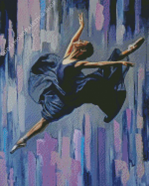 Ballerina Girl In Black Dress Diamond Painting